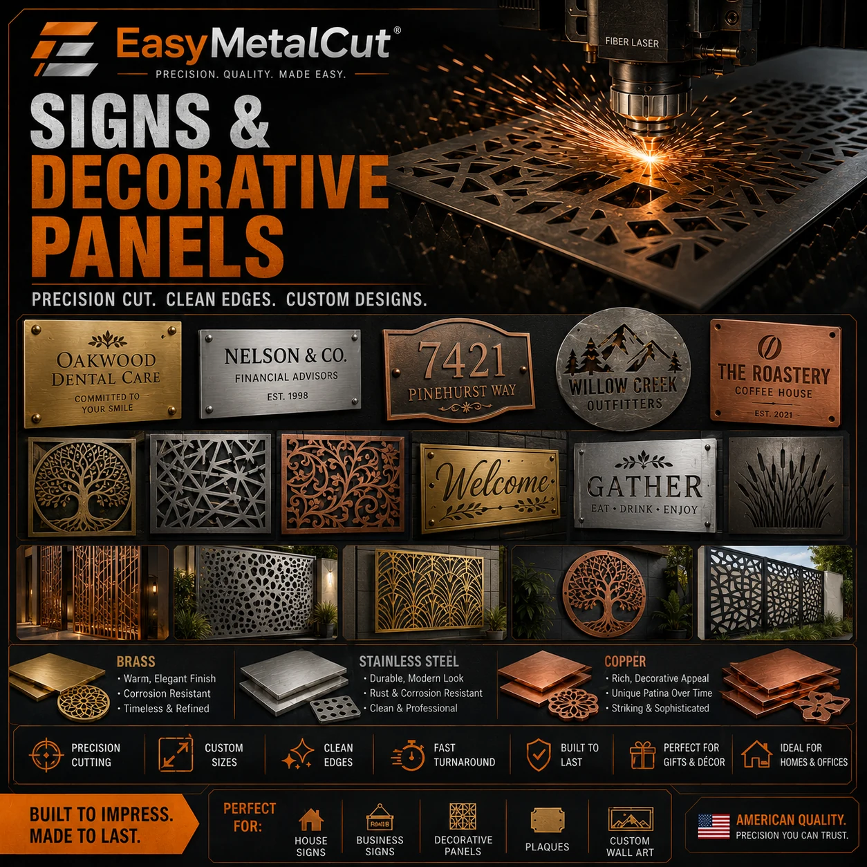 Custom metal signs